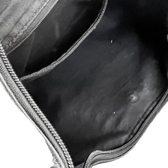 ARMANI EXCHANGE black leather shoulder/hobo bag snakeskin embossed. EUC - Picture 9 of 16